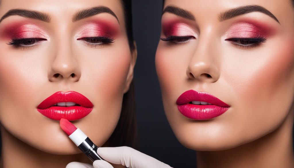 A beauty professional performing a precise cosmetic procedure